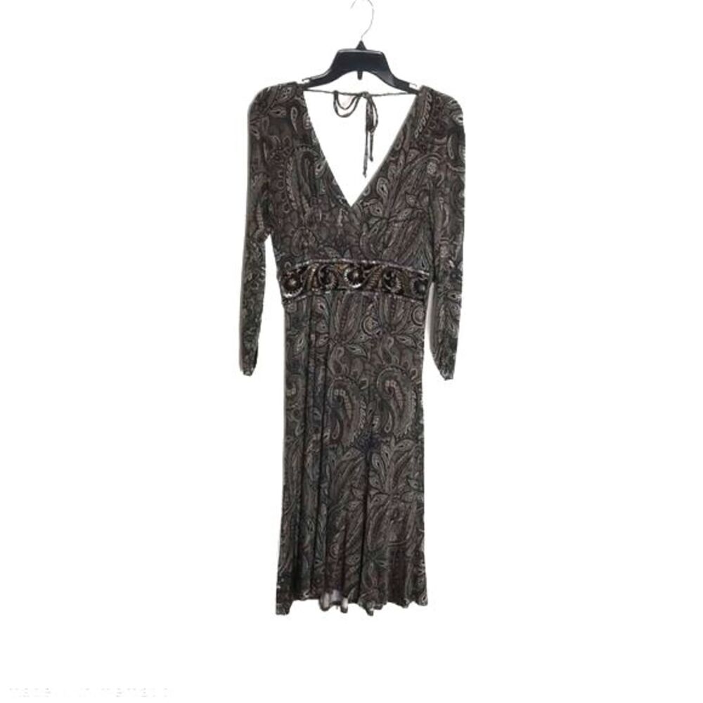 Karen Kane cafe‎ chic beaded lightweight dress size medium cute festival boho